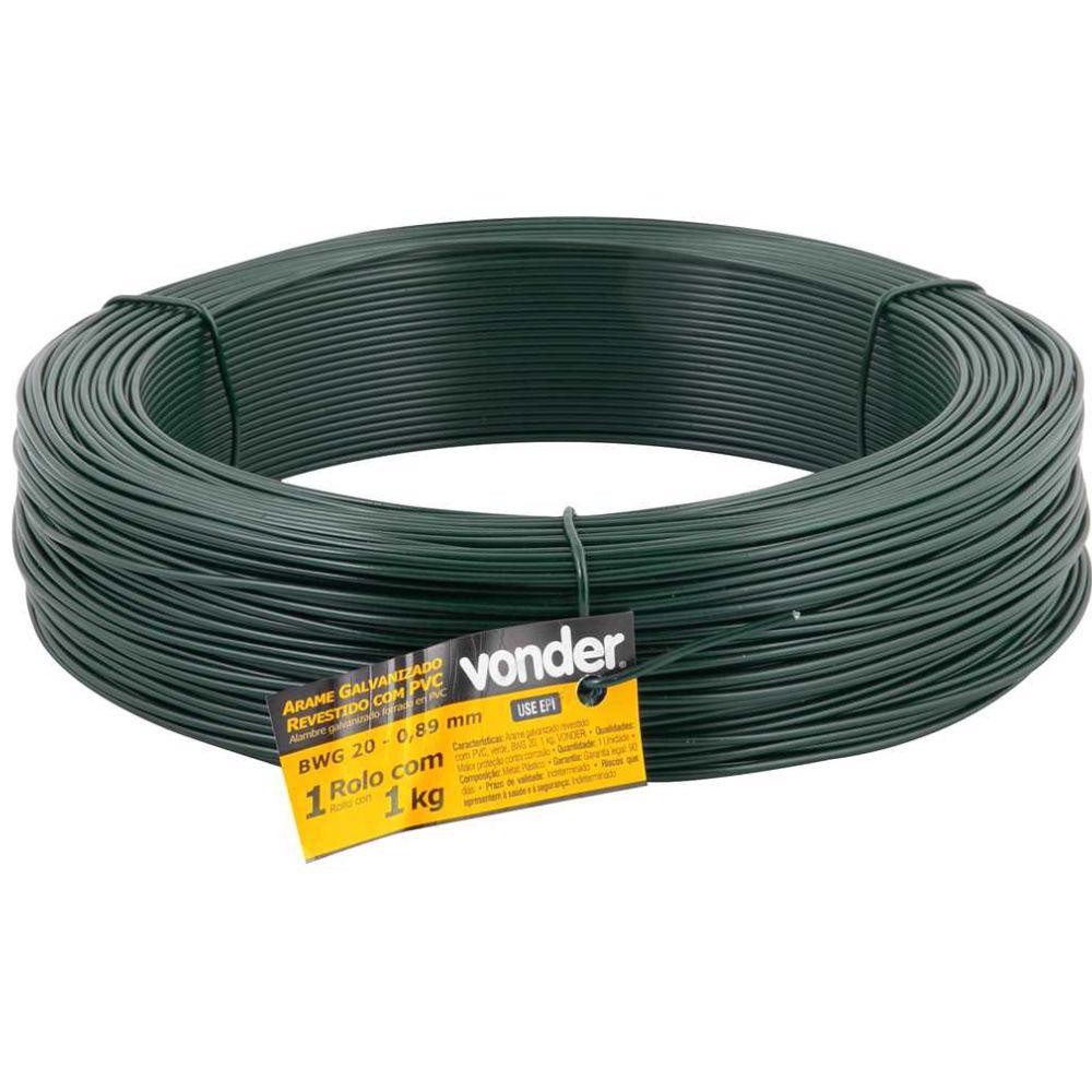 Arame Revestido Pvc Verde Rolo 1kg BWG20 VONDER - Home & Living