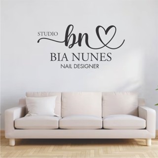 adesivo de parede personalizado logo salão de beleza manicure sobrancelhas cílios micropigmentação  16 em Oferta na Shopee