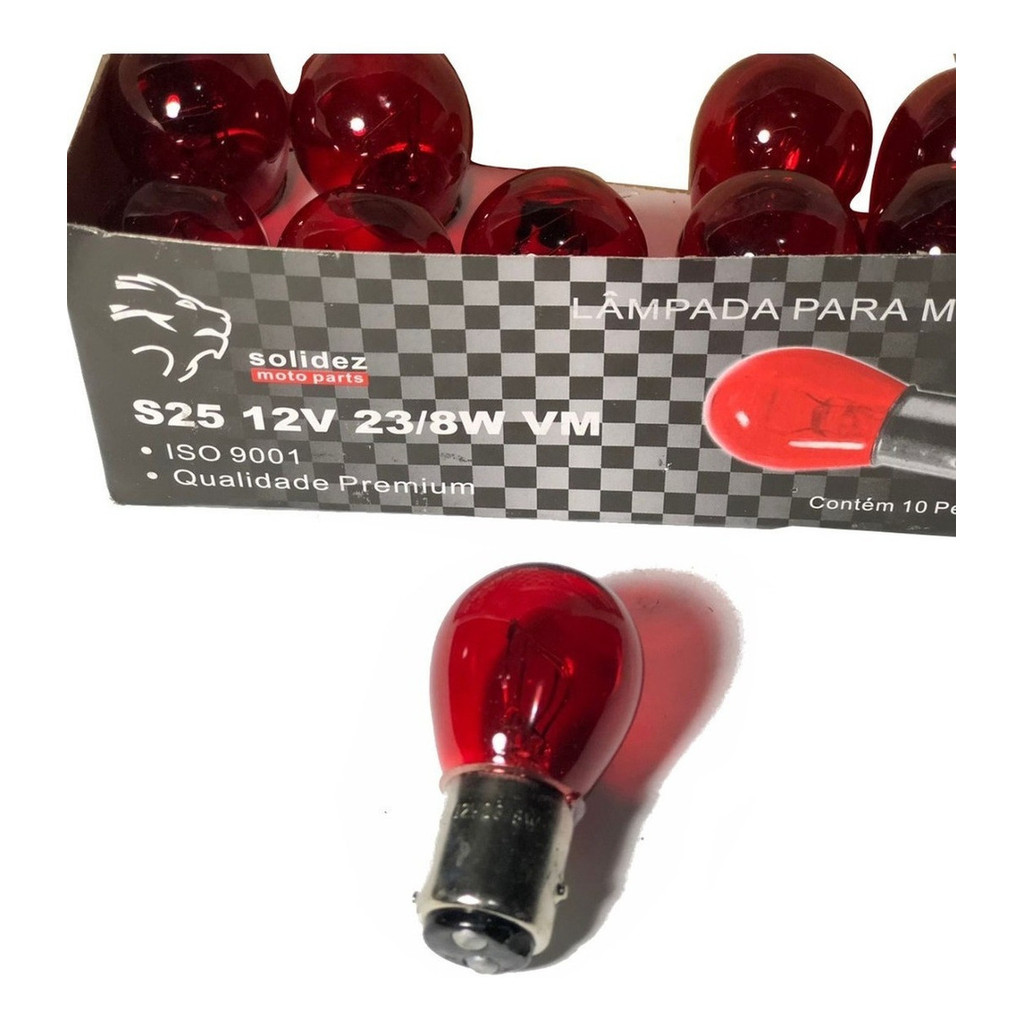 Lampada Freio 12v 23/8w Vermelho Cg/ml/tur/83/ Cb 400 10 Uni