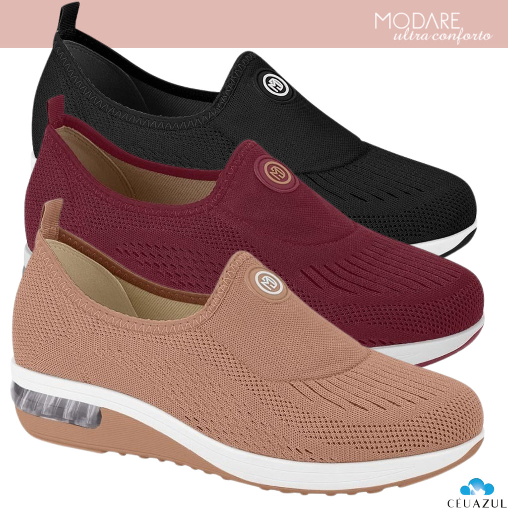 Tênis Modare Feminino Esportivo Gaspea UltraConforto Ortopédico Calce Fácil Elástico Original em Oferta na Shopee