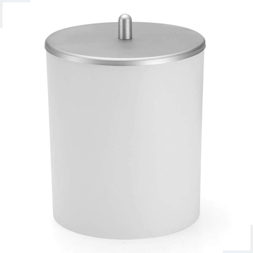 Lixeira Lixinho Cesto de Lixo Banheiro Lavabo Escritório Luxo Pia Cozinha 5 L Branco/Prata Arthi