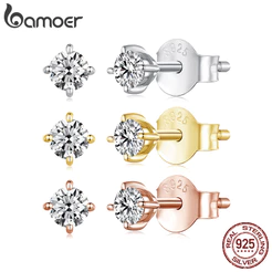 Brincos Bamoer 925 Sterling Sliver 0.1ct Moissanite Joias Brilhantes Presentes Para Mulheres