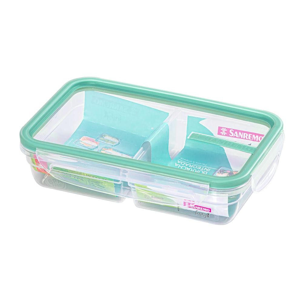Pote Plástico com Travas Hermético com Divisória Verde Menta 730ml Freshy Sanremo em Oferta na Shopee