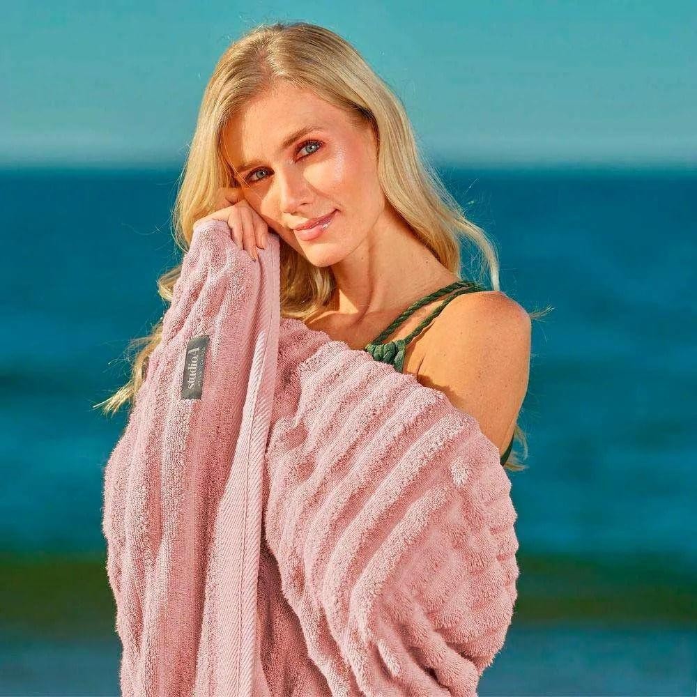 Detalhes do Toalha de Banho 75 cm x 1,50 m Aura Rose Atlântica