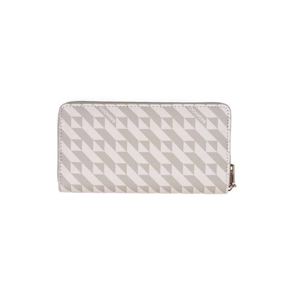 Carteira Feminina Média com Zíper Monograma BG Bege