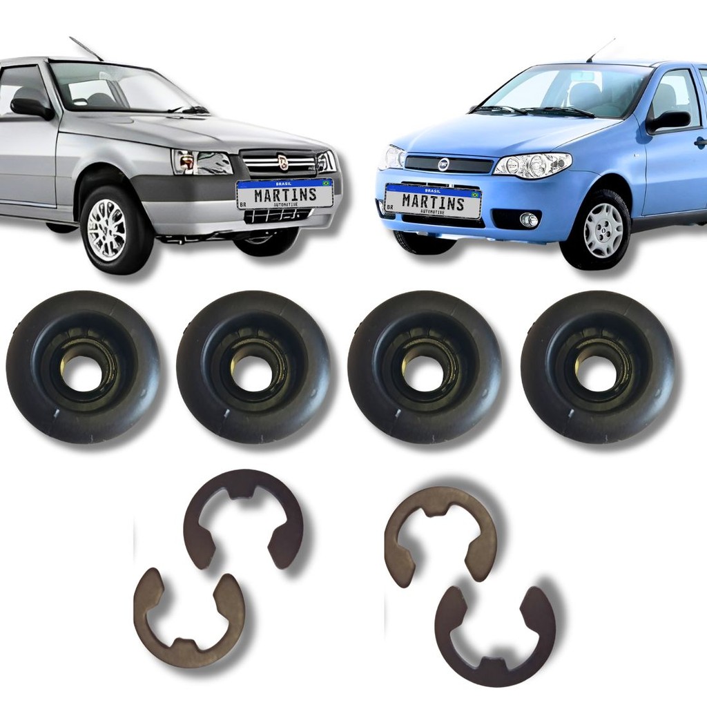 Kit 4 Roldana Carretel com Trava Para Trilho do Banco Original Fiat Palio Uno Strada Siena Elba Fiorino Tempra Premio