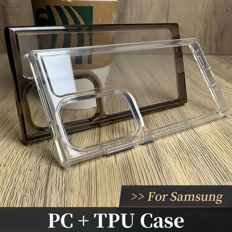 Caso Transparente Para Samsung Galaxy S25 S24 S23 S22 Ultra Plus A56 A55 A54 A36 A35 A34 A26 A16 5G PC + TPU Pára-Choque
