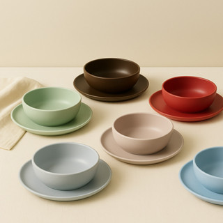 Jogo de Pratos Fundo e Raso em Polipropileno Fosco Kit 2 Peças Para Jantar Mesa Posta em Oferta na Shopee