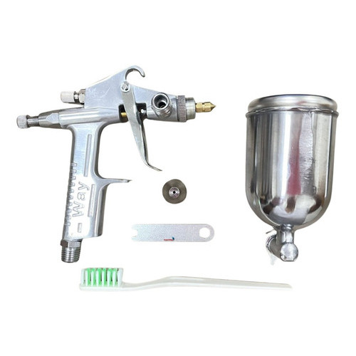 Pistola De Pintura Aerógrafo Gravidade Bico 0.5 200 Ml Cor Prateado