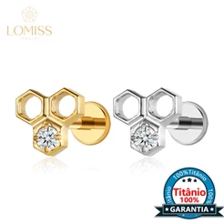 Piercing Orelha Tragus Conch Labret Favo Titânio Zircônia