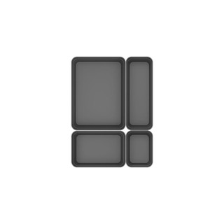 Kit de organizador de gavetas Ou 4 peças Linha Logic - Chumbo