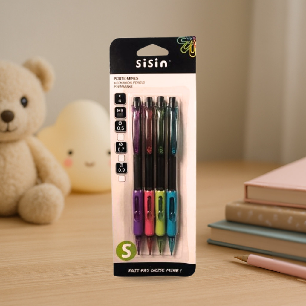 KIT 4 Lapiseira Troca Ponta Lápis Refil Material Escolar Papelaria neon Lapiseira papelaria