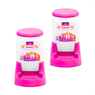 Kit 2 Comedouro Pratico Alvorada 3 Litros - Rosa em Oferta na Shopee
