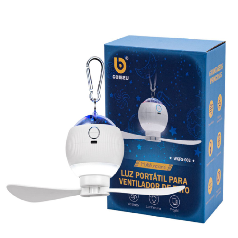 Ventilador De Teto Portátil Com Luzes Da Noite Estrelada Led