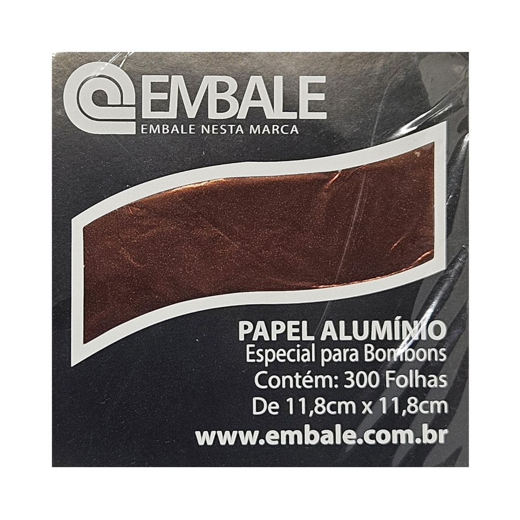Papel chumbo 11,8x11,8cm para Trufa 300fls marrom embale