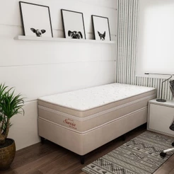 Cama Box Solteiro (88X188) D26 Creme Suécia Topazio Colchões