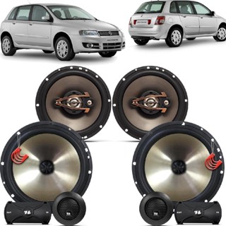 Kit Alto Falantes Dianteiros + Traseiros Fiat Stilo 2002 até 2012 - Hurricane Platino 640w em Oferta na Shopee