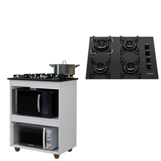 Kit Balcão Turim com Fogão Cooktop 4 Bocas Itatiaia Preto em Oferta na Shopee