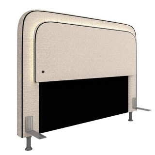 Cabeceira Estofada Cama Queen Lille Com Led Bouclé Off White - M.a em Oferta na Shopee