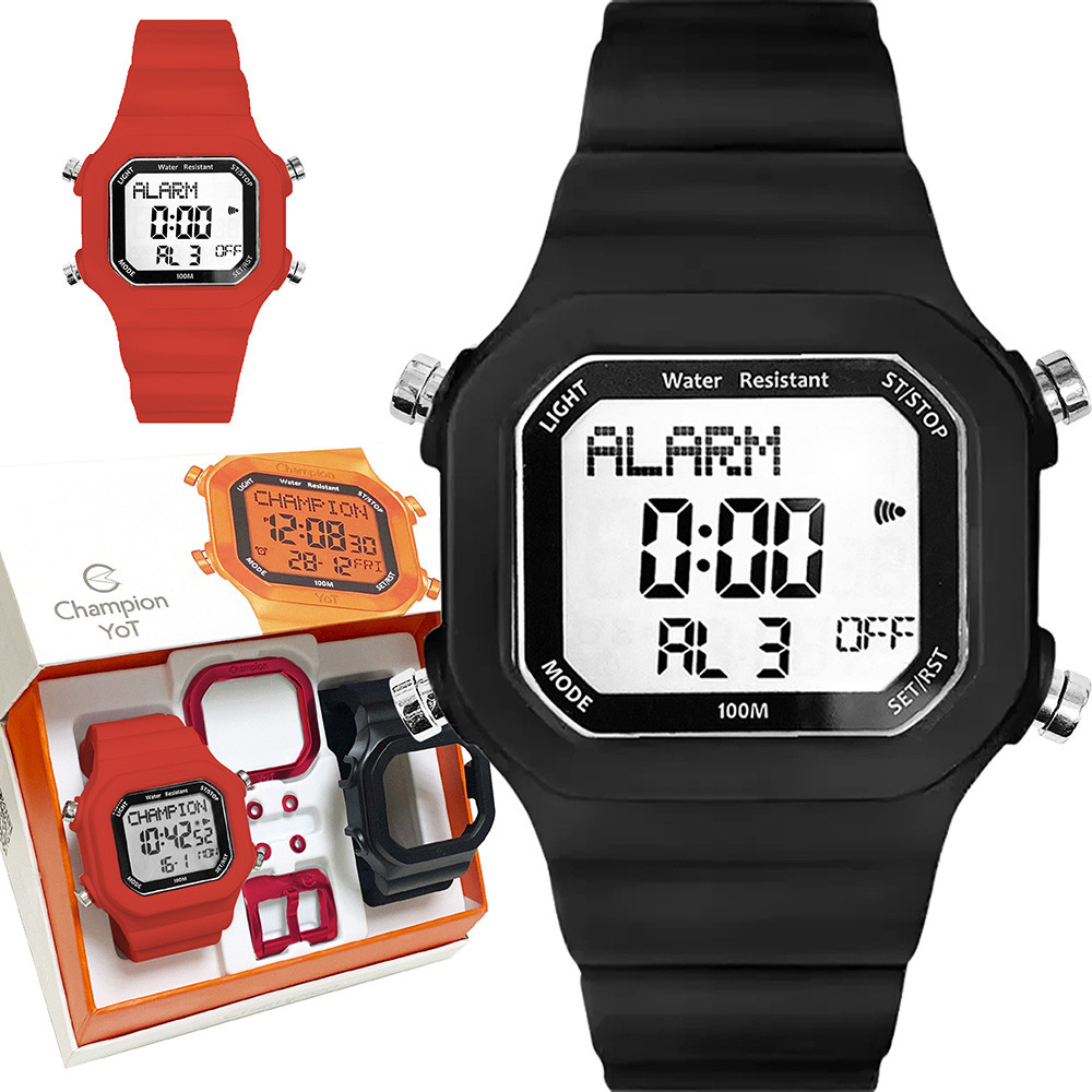 Relógio Champion Digital Yot Troca Pulseira Preto Original - Watches