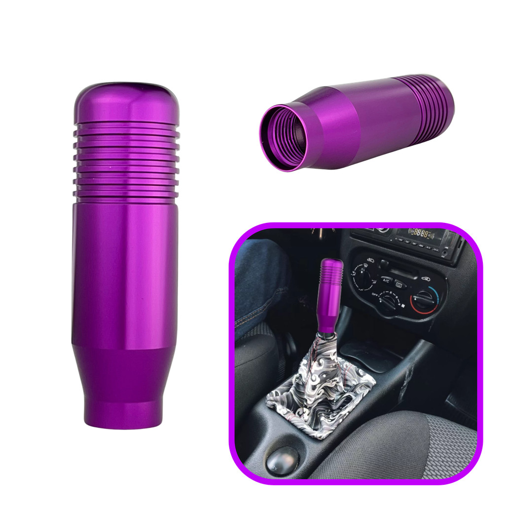 Manopla de Câmbio Esportiva Metal Roxo Universal Regulável