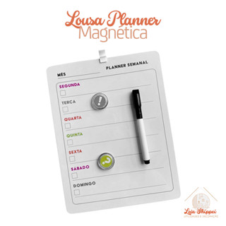 Lousa Magnética Planner Semanal Com Imã E Caneta Com Apagador Planejamento Semanal em Oferta na Shopee