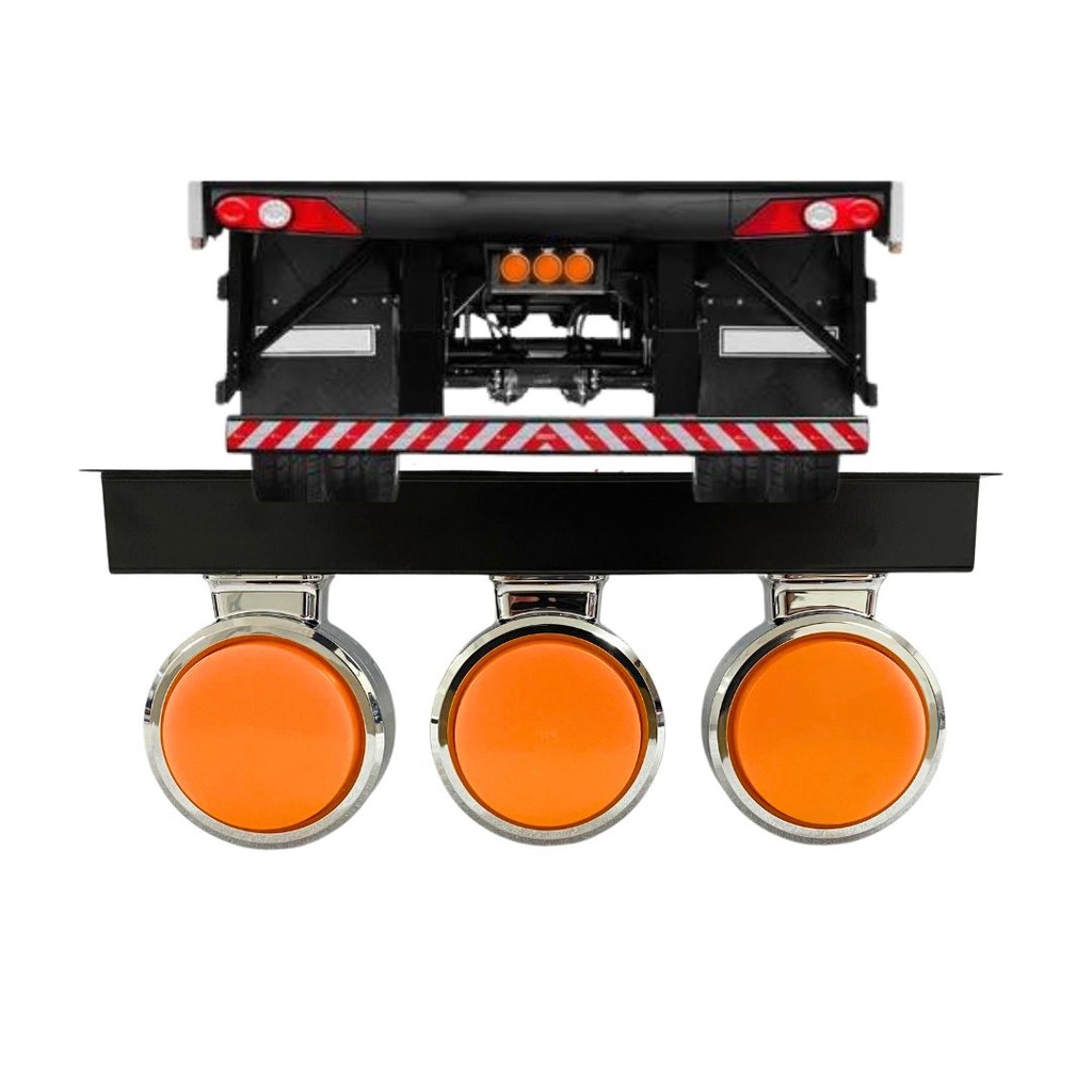Kit 3 Lanterna Bojuda Foguinho Maria Full Led Acabamento Cromada Lente Amarela Com Suporte