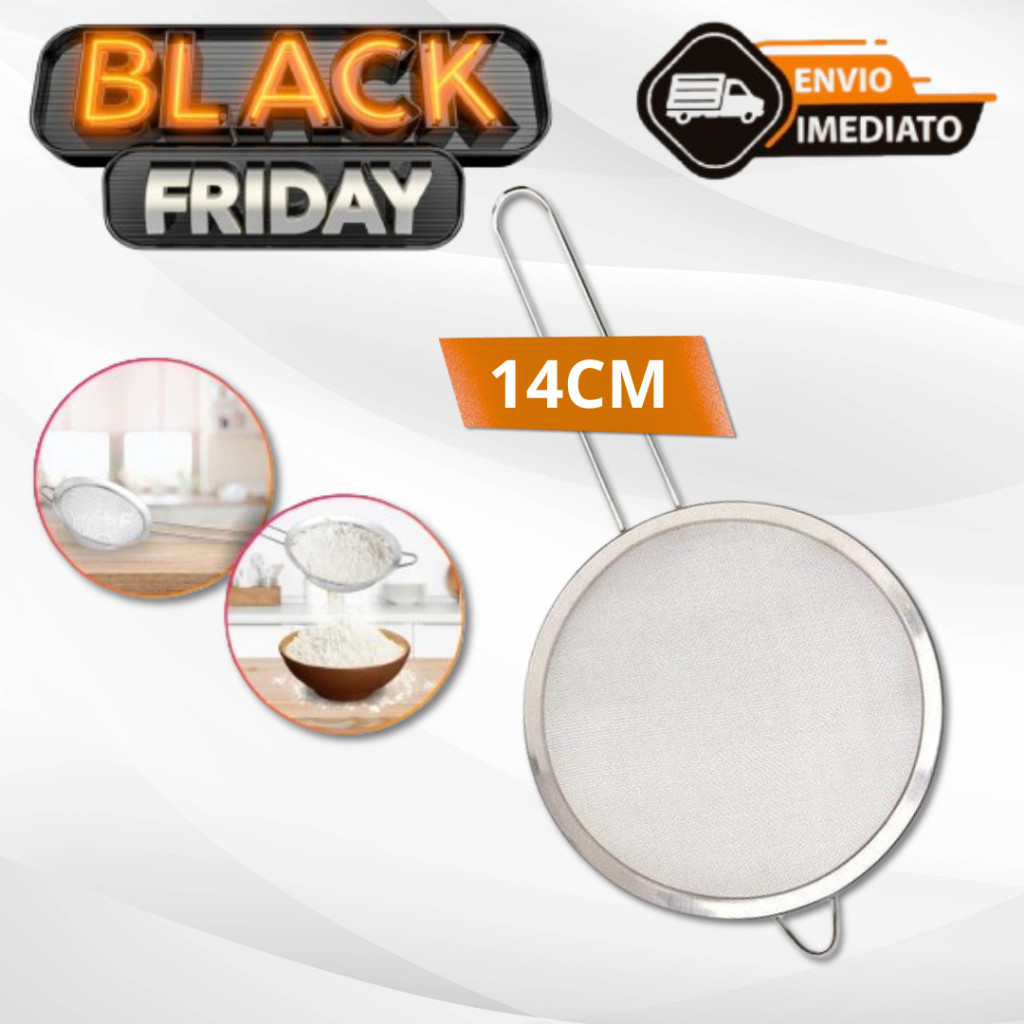 Peneira em Aço Inox Polvilhar Coar 14cm Envio Imediato