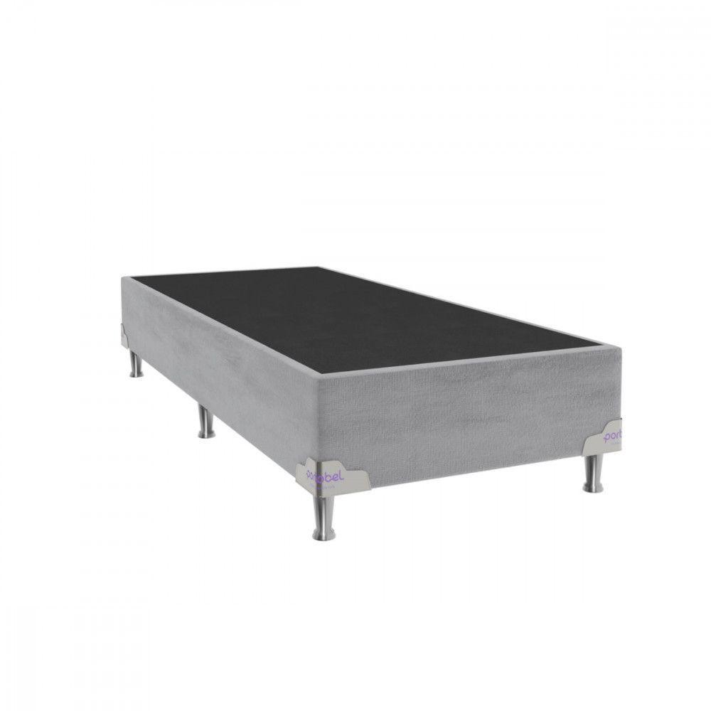 Base Para Cama Box Solteirão 96x203x28 Sued Cinza Portobel Cinza