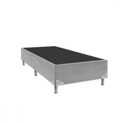 Base Para Cama Box Solteirão 96x203x28 Sued Cinza Portobel Cinza