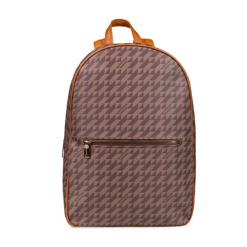Mochila Feminina Média Monograma BG Marrom