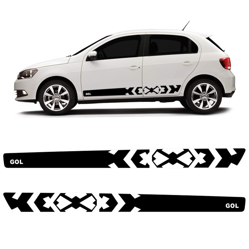 Faixa Gol G7 G8 2015/2022 Trend Sport Adesivo Lateral Preto