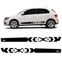 Faixa Gol G7 G8 2015/2022 Trend Sport Adesivo Lateral Preto