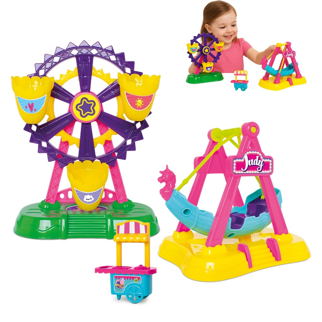 Parque Diversões Brinquedo Infanti Roda Gigante Barco Judy em Oferta na Shopee
