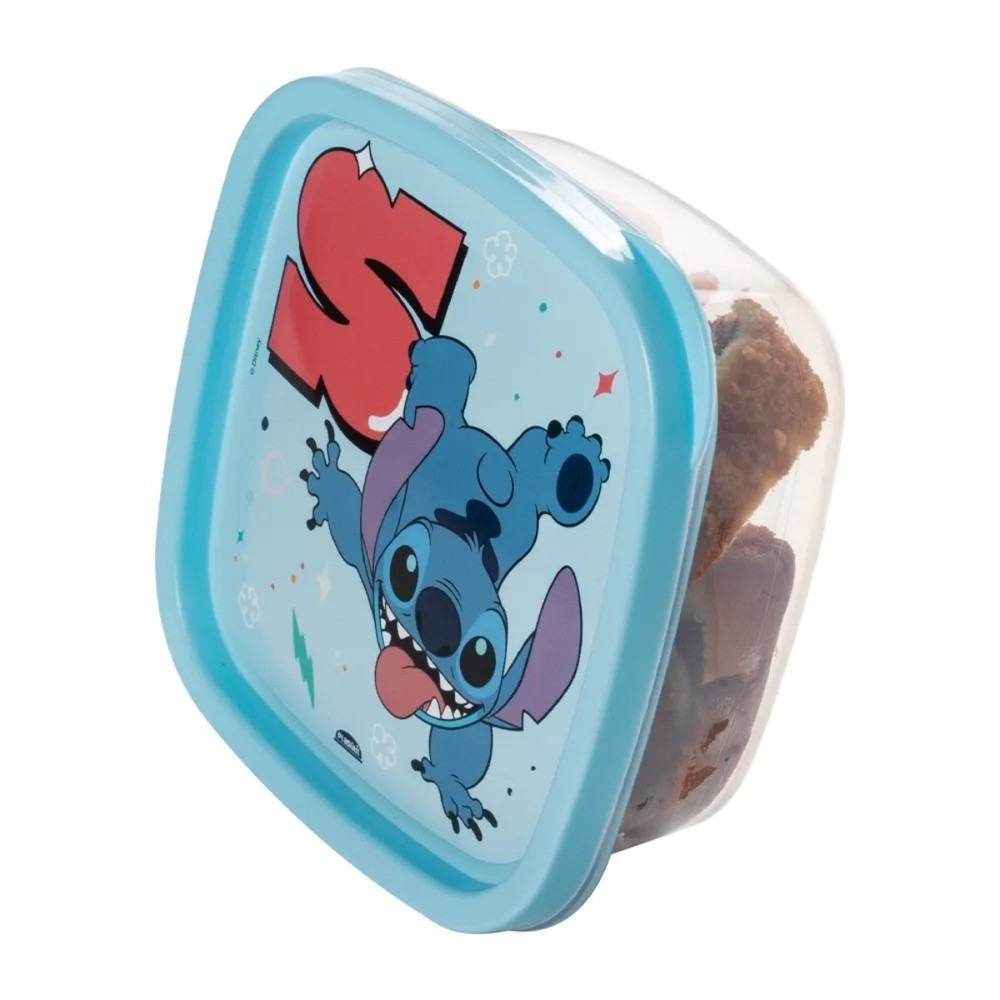 Pote Porta Mantimentos Decorado Stitch 580 ml Plasutil Pote para Lanche Infantil