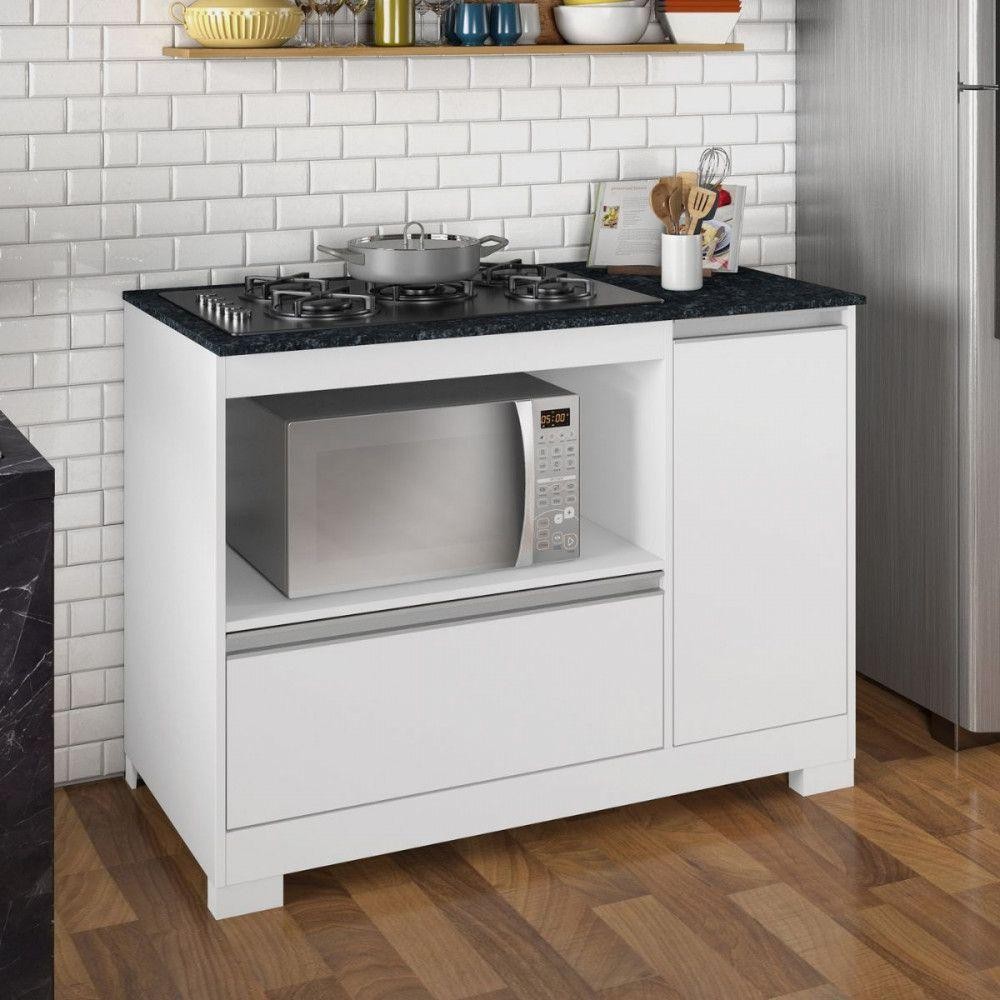 Balcão Para Cooktop 5 Bocas Notável 1 Portas 1 Gavetão 3050 cor principal Branco
