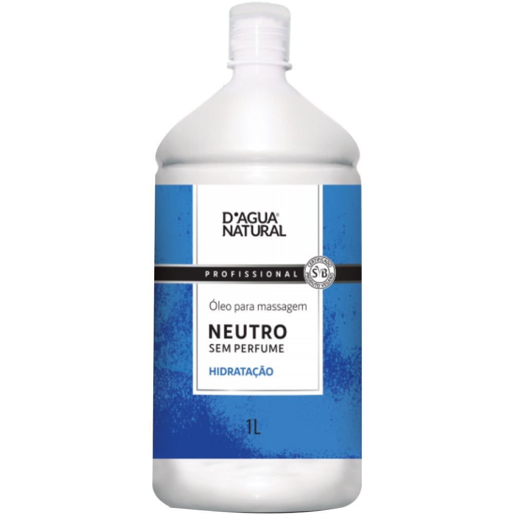 ÓLEO PARA MASSAGEM NEUTRO MASSOTERAPIA 1LT D'ÁGUA NATURAL