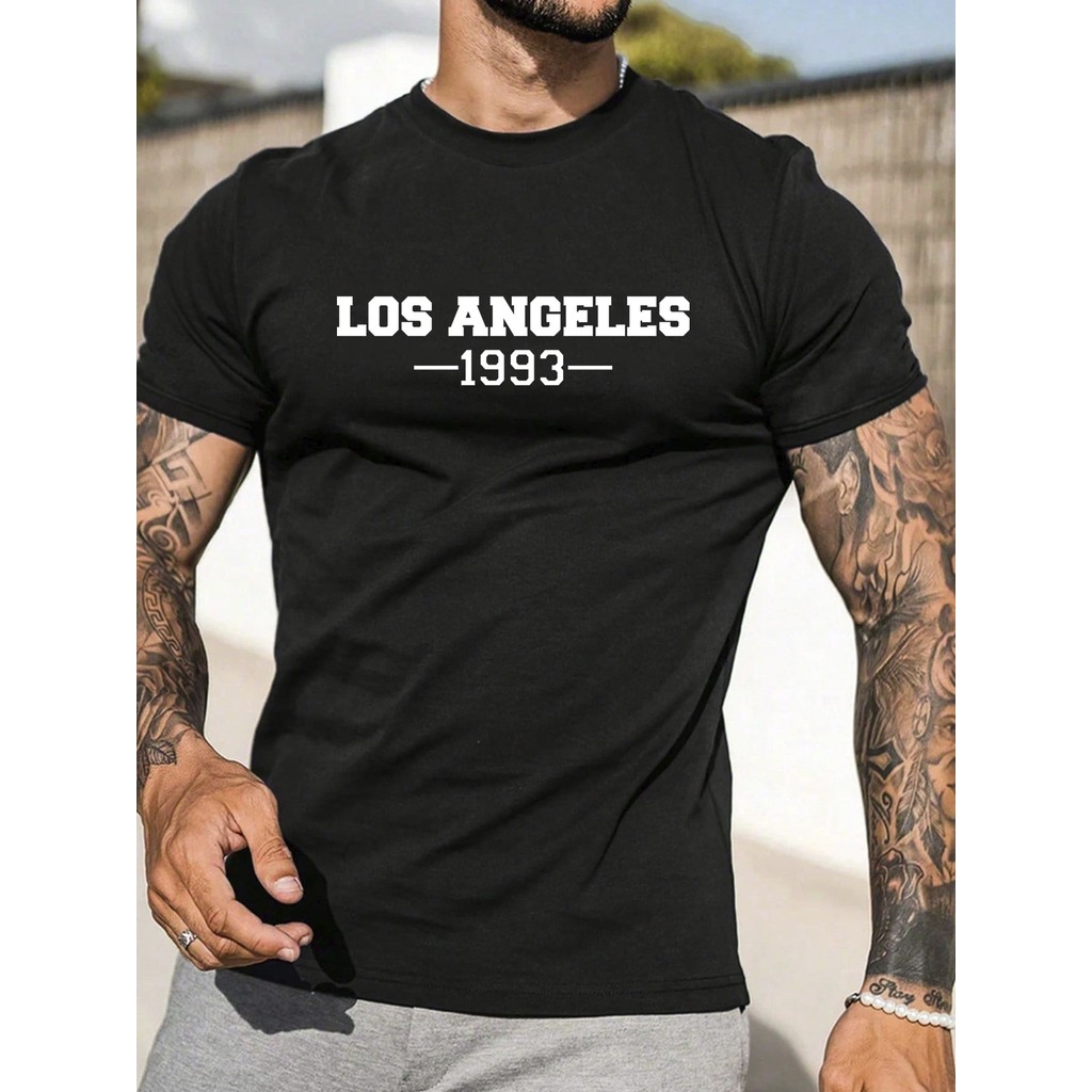 Camiseta Básica Casual Los Angeles Camisa  Unissex Masculino Feminino   Streetwear