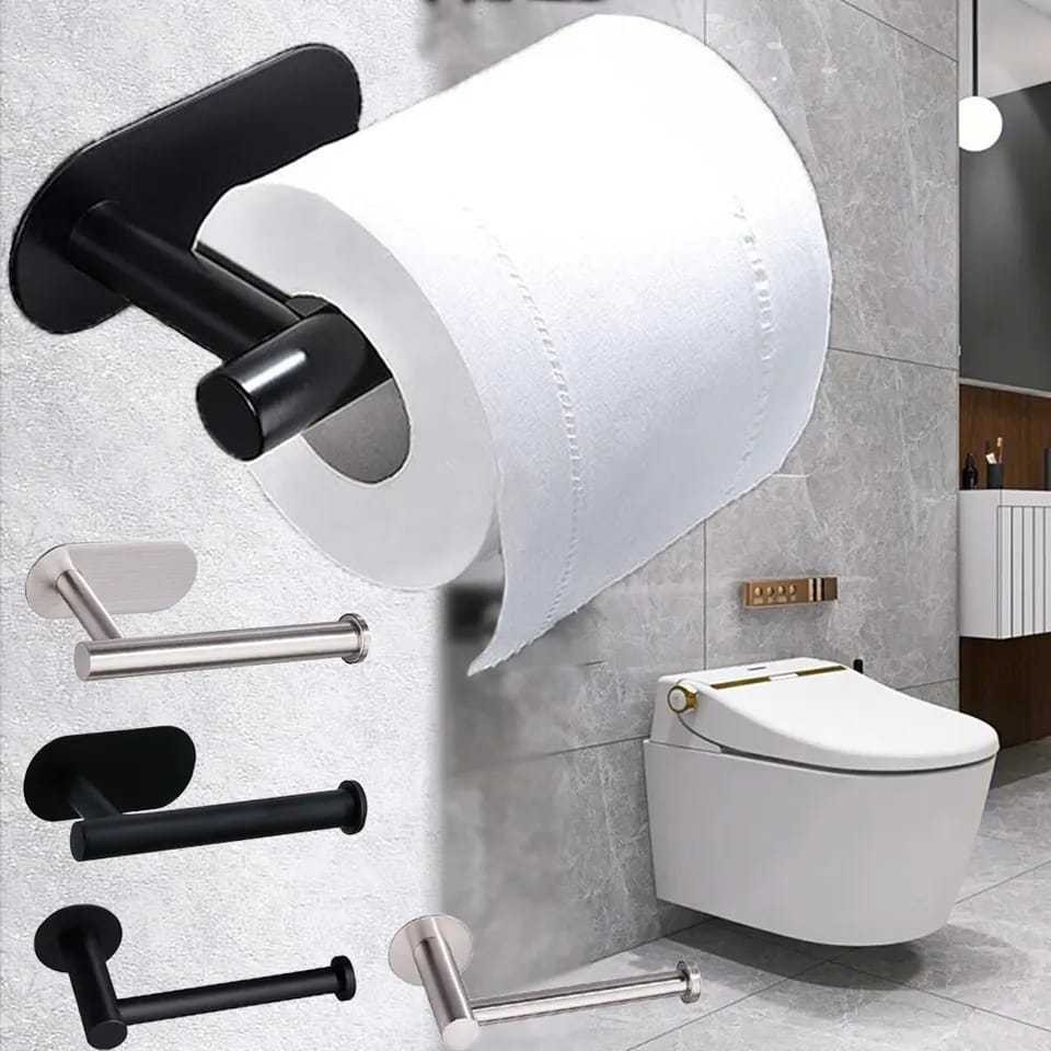 Porta Papel Higiênico em Metal inoxidavel Para Parede e Sanitário Suporte Com Auto Adesivo MT247 ( ) MT259 ( 4 )