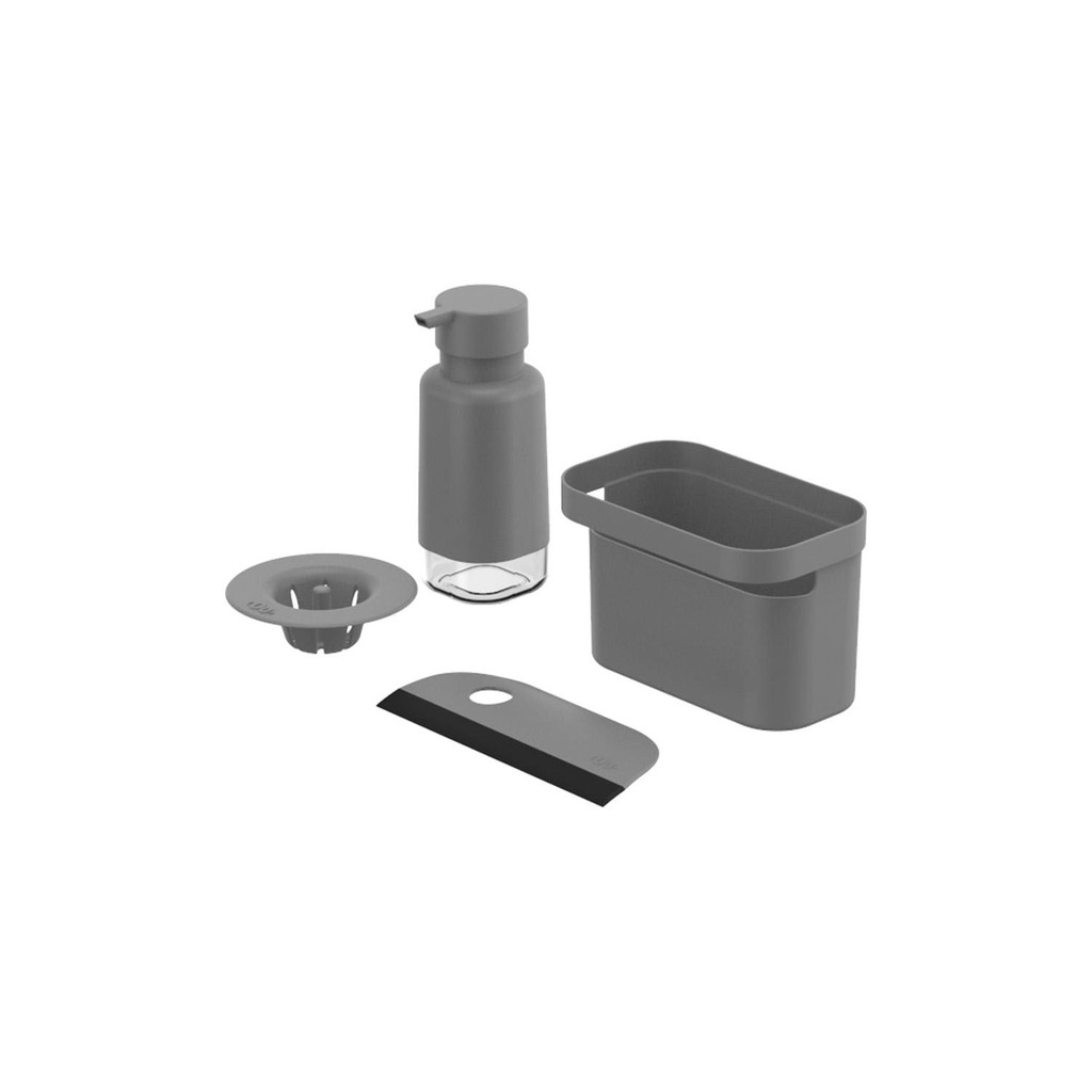 Kit organize sua pia Ou 4 peças Linha Trium - Chumbo em Oferta na Shopee