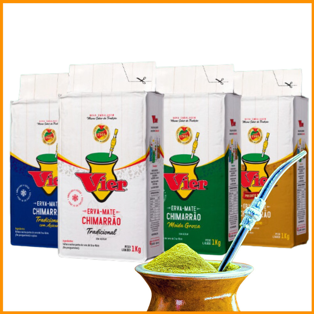 Erva Mate Chimarrão Vier Pacote de 1Kg Tradicional/Suave/Moida Grossa