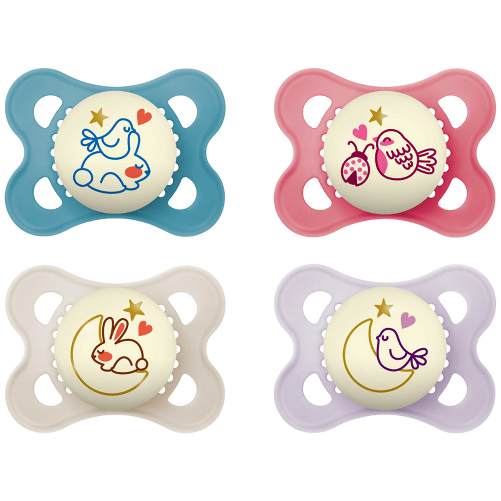CHUPETA C/ 2UN MAM ORIGINAL SILICONE NIGHT 0 A 6 MESES