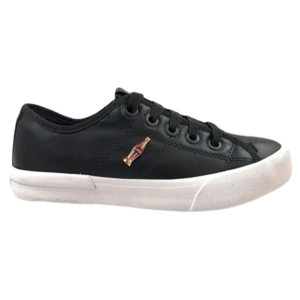 Tênis Coca Cola Miami Town Feminino Preto Casual Confortável Urbano Dia a Dia Original