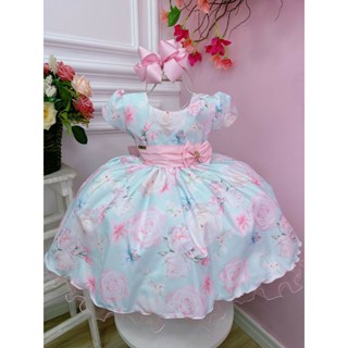 Vestido Jardim Encantado das Rosas Infantil De festa Formatura Floral Luxo Casamento 1 ao 16 anos em Oferta na Shopee