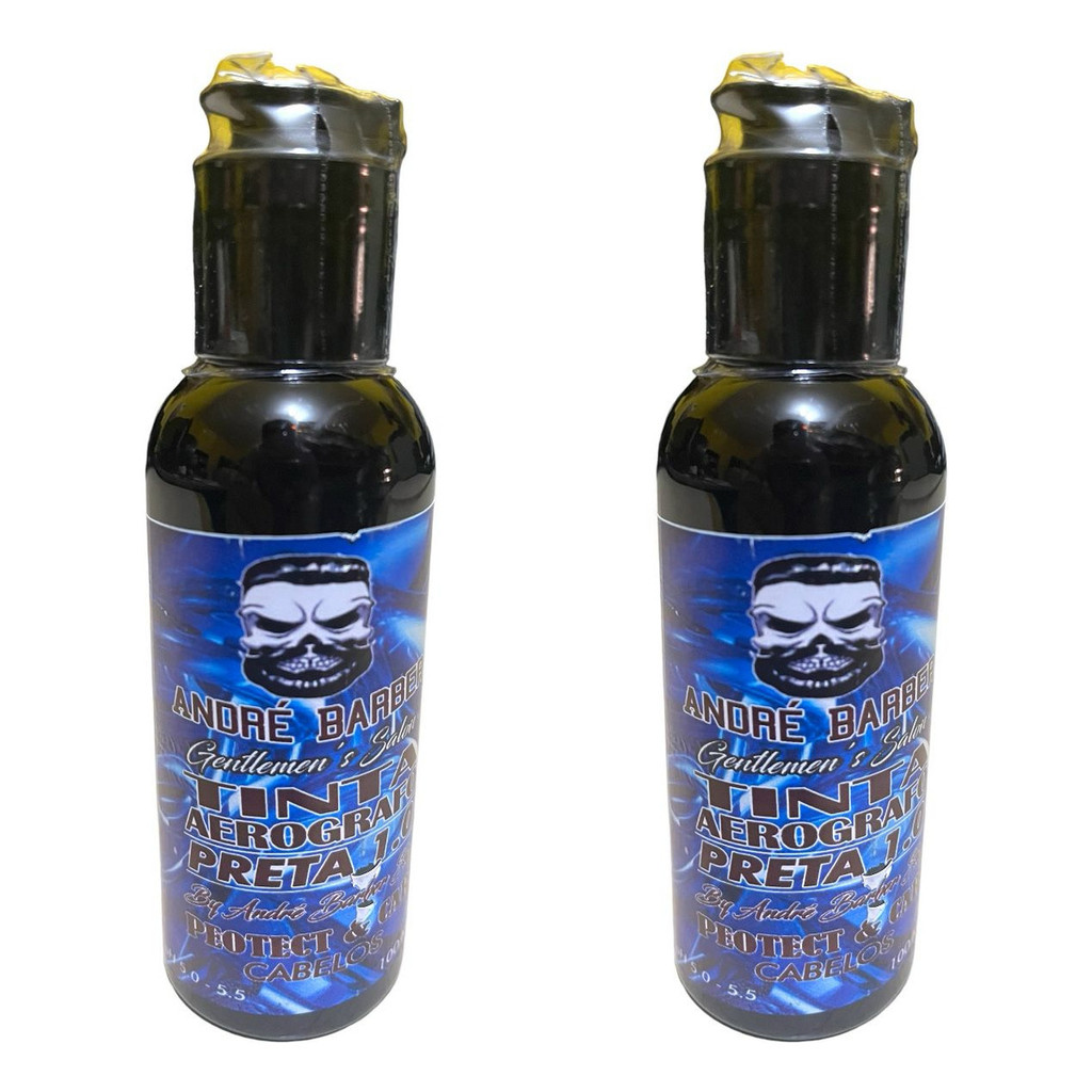 2 Pçs Pigmentação Tinta Aerógrafo Barber Shop 100ml Preta