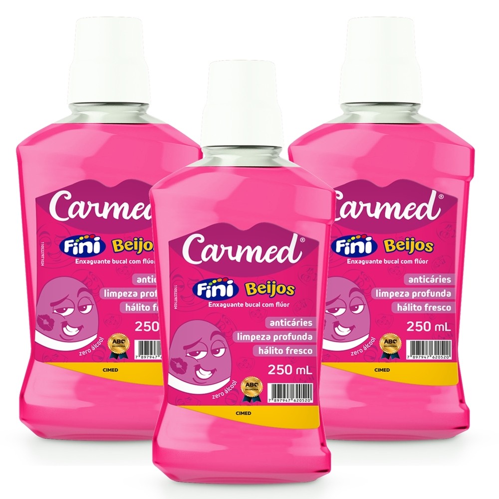 Kit 3 und Enxaguante Bucal Carmed Beijos 250ml em Oferta na Shopee