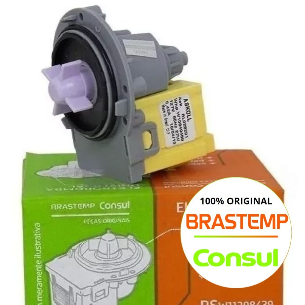 ELETROBOMBA PARA MAQUINA DE LAVAR BRASTEMP ORIGINAL BLC19A-CWG12A-BWH11A... (127V)