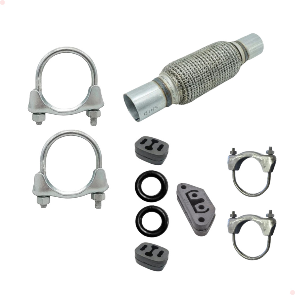Kit Borracha e Abraçadeira Coxim Escapamento + Abraçadeira 1 3/4