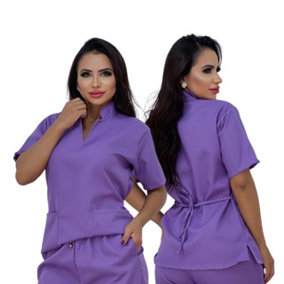 Bata Feminina Acinturada Personagens de Desenhos Uniforme de Clinica Beleza em Oferta na Shopee