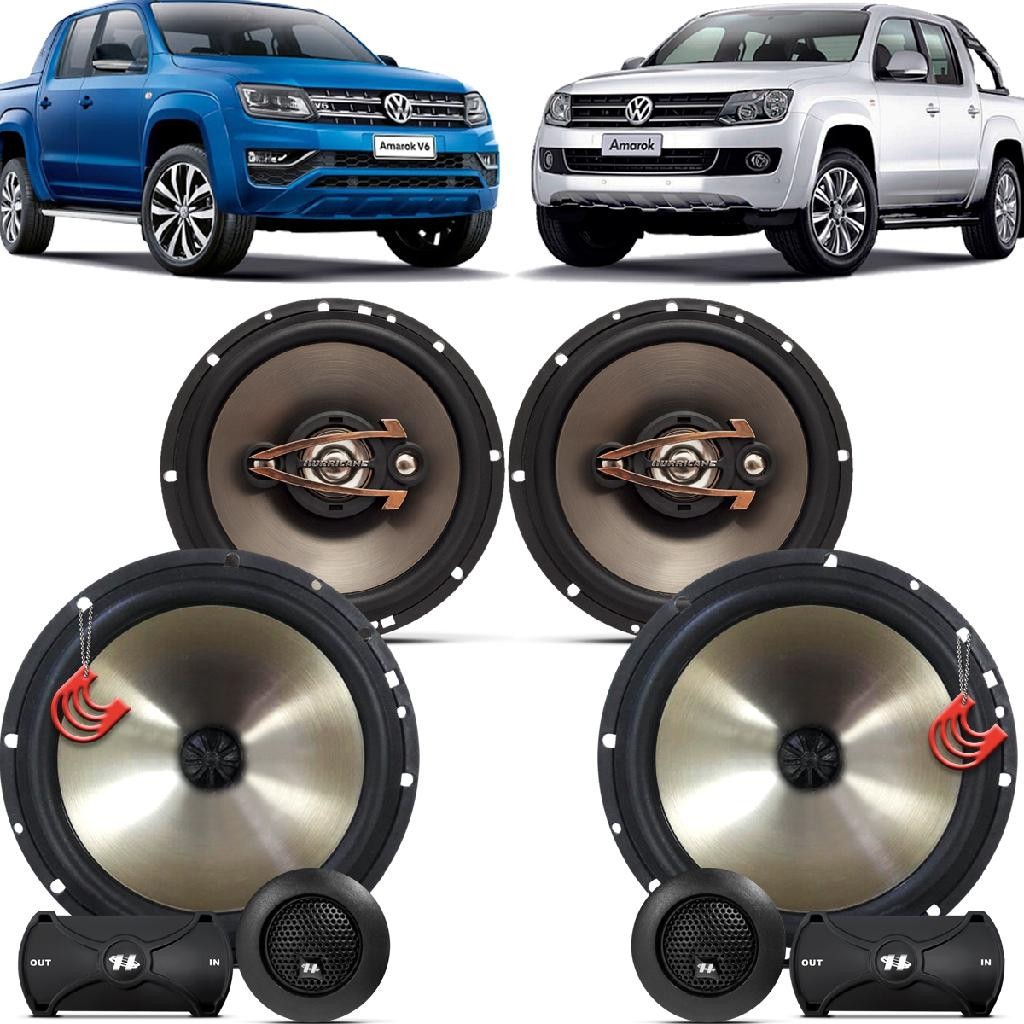 Kit Alto Falantes Dianteiros + Traseiros Amarok Cabine Dupla 2010 até 2021 - Hurricane Platino 640w em Oferta na Shopee